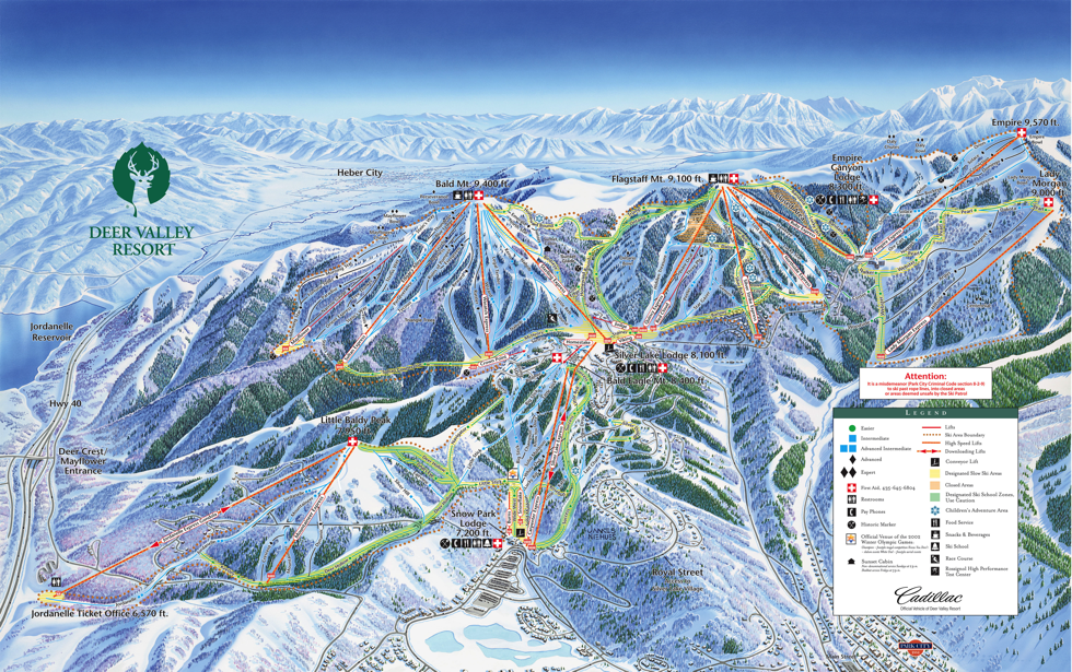 Deer Valley Ski Resort Trail Map Utah Ski Maps